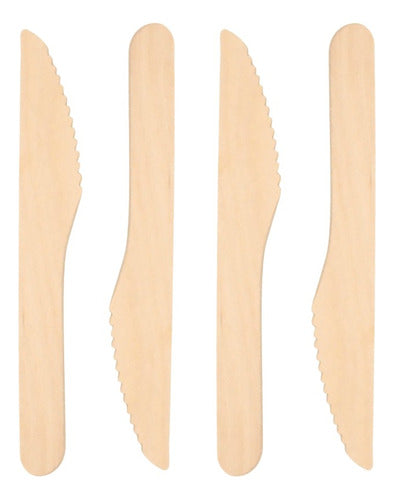 Cuchillo De Madera Bambú 14 Cm Pack X100 Unidades - 0