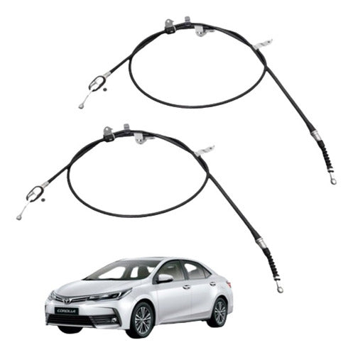 Expoyer Kit 2 Brake Cables Rear for Toyota Corolla 2014-2019 0