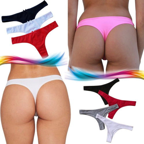 Pack of 24 Women's Cotton Colaless Panties - One Size Fits Most Lingerie Combo 0
