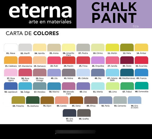 Eterna Chalk Paint 200 Ml x 10 Colors Various 1