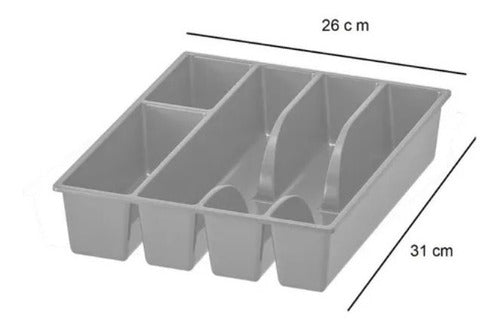 Bonux Cubiertero Organizador 5 Divisiones Plástico 31 Cm X 26 Cm 1