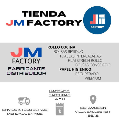 JM Factory Bolson Papel Higienico 30 Rollos X 80 Mts, Excelente Calidad 1