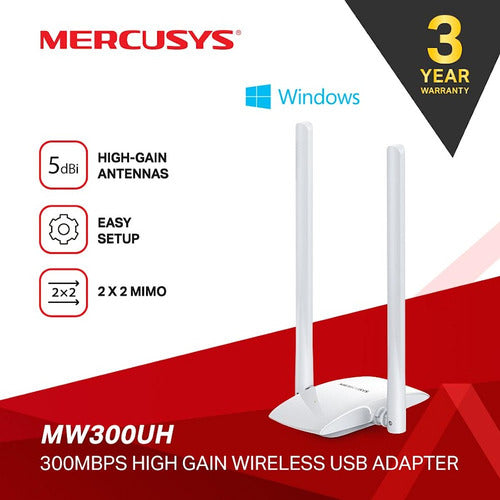 Adaptador Usb Wifi 300mbps Inalambrico 5dbi Doble Antena® 1