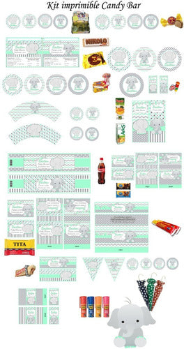 Kit Imprimible Diseños Cumple Fiesta Tarjetas Stickers Y Más 2