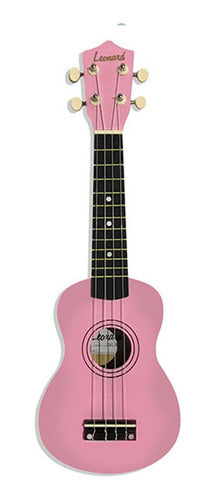 Leonard Soprano Ukulele with Case - Pink Color 0