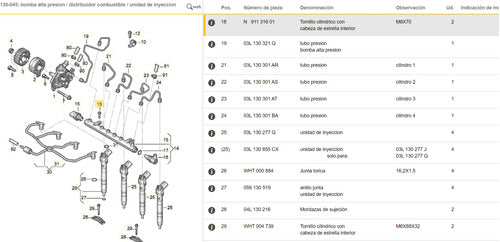 Volkswagen Bulon Rampa De Inyectores Original Vw Amarok Vento 2.0 Tdi 1