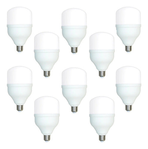 Luxom Set 10 Lámparas Foco Led Hi Power 50W 6500K E27 Galponera 0