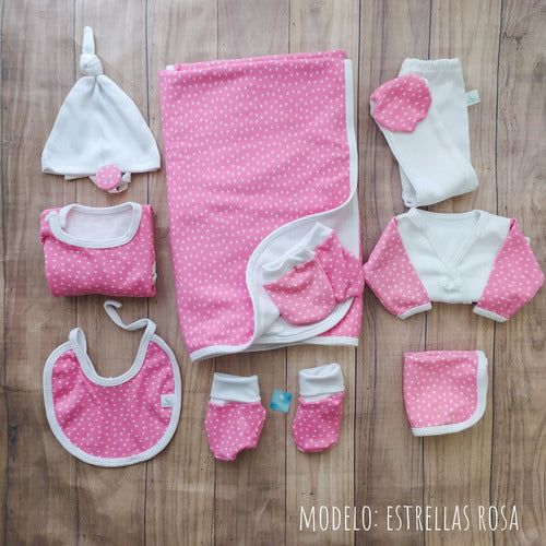 Baby Girl 10-Piece Starry Pink Newborn Layette Set - Baby 1