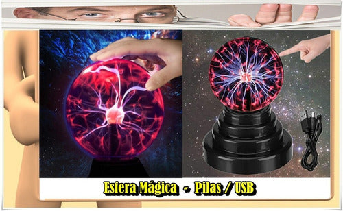 V.Urquiza Magic Crystal Ball Lamp - Plasma Light with USB/Battery 0