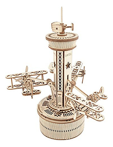 Rokr 3d Wooden Puzzle Airplane Tower Music Box - Kit De Cons 0