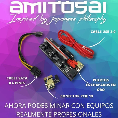 Amitosai Set De Minería 4 Btcminerpro Risers + Multibtc 2