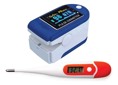 Contec CMS50D1 Combo Pulse Oximeter Saturation Meter + Exatherm Thermometer 0