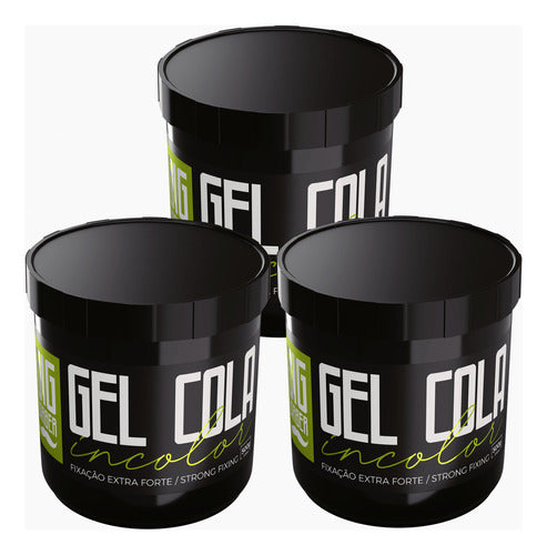 Gel Cola Big Barber 500g Incolor Modelador Potão 3 Unidades 0