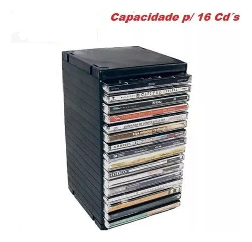 5 Unid Porta Cd - Rack Newness Capacidade 16 Cd´s 1