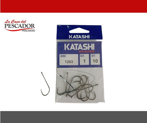 Katashi Long Shank Hooks 1203 N°1 Pack of 10 for Pejerrey Fishing 2