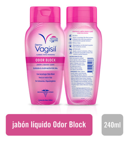 Kit X 3u Jabones Líquido Dermo Vagisil Odor Block 240ml 2