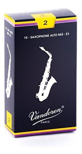 Vandoren Sr212 Cañas Tradicionales Para Saxofon Alto Fuerza 2 0