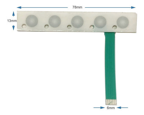 Película Com Teclas Táteis Membrana Com 5 Teclas + Cabo Flat 1