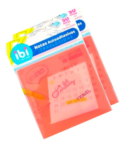 Ibi Craft Transparent Sticky Notes Kit X 2 Unid 50 Sheets 4