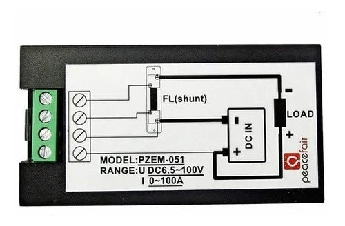 Wattímetro Voltímetro Amperímetro 12v 100v Dc 100a + Shunt 1