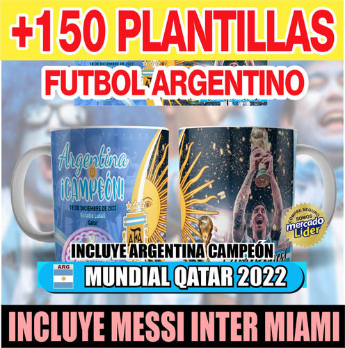 Plantillas Sublimar Tazas Fútbol Argentino Más Completo 1