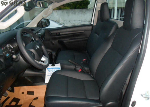 Toyota Funda Asiento Simil Cuero Hilux Cabina Simple 2015 + 4