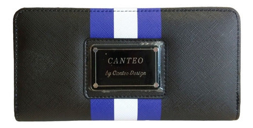 Canteo Large Women's Fashion Wallet with Zipper & Strap 0