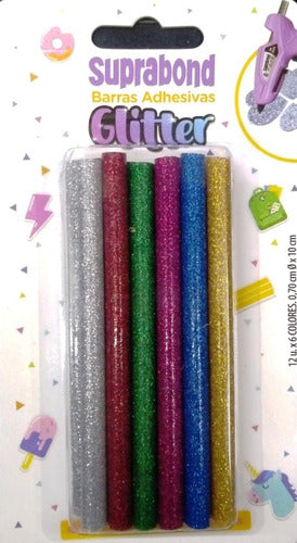 Glitter Silicone Adhesive Sticks Suprabond Fine 12-Pack 0