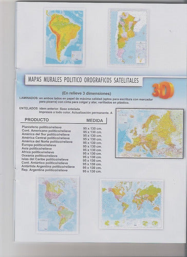 Emblemas Argentinos South America Blank Wall Map Laminated with Wooden Rods 3