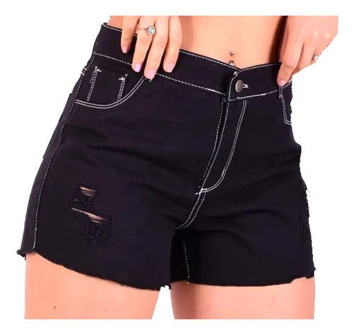 Supercompras Short Jean, Mom, High Waist, Non-Stretch 2