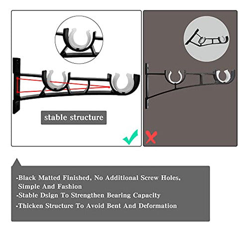 Kolako Double Curtain Rod Support, Supports for Bar 4