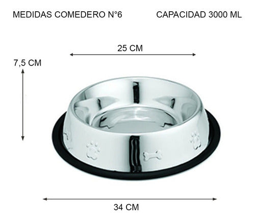 RAST Comedero Con Relieve Grabado Perro Acero Inox 34cm 2