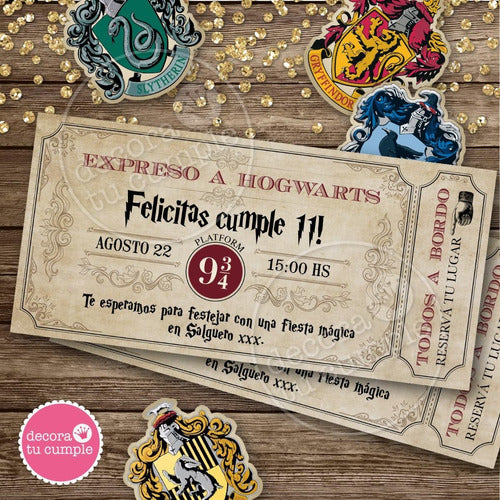 Decora Tu Cumple Harry Potter Hogwarts Printable Invitation 0