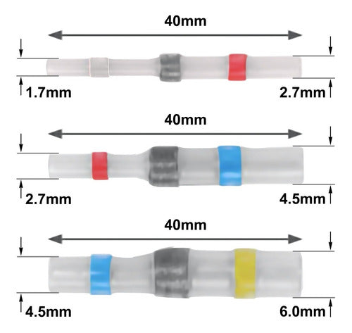 PEMAI 10 Heat Shrinkable Soldering Tubes IP67 4.5mm to 2.7mm 1