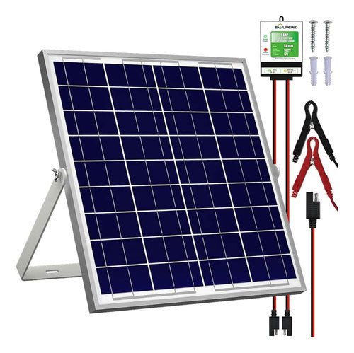 SOLPERK 20W Solar Panel Kit Charger with Slow Charging and Controller 0