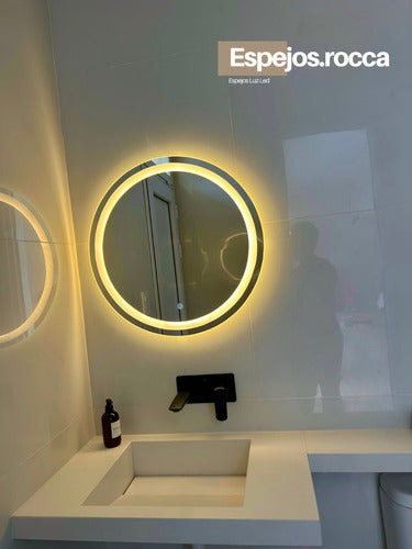 Espejos Rocca Circular LED Bathroom Wall Mirror 50cm Touch On Off Dimmer 3