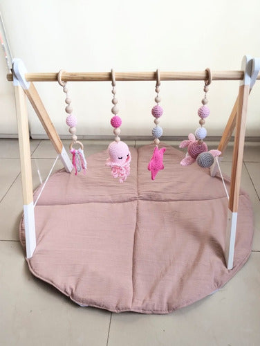 Montessori Wooden Baby Gym + Play Mat 2