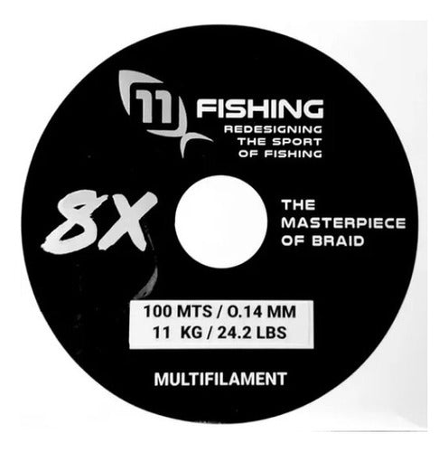 11 Fishing 100 Meters Multifilament 0.25mm 8x Strands 0