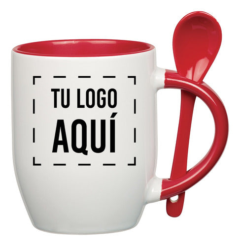 PEMI Sublimación Tazas Personalizadas Con Cuchara Regalo Varios Colores 5