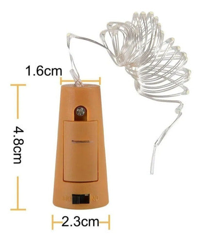 Promox10! Corchos Multicolor Led Botella C/ Pilas Alambre 2m 0