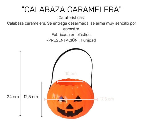 Manzana Cotillon Halloween Pumpkin Candy Holder Plastic 1