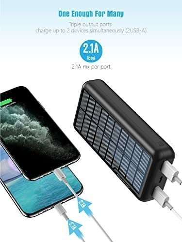 Power Bank Solar De 30000 Mah 2 Salidas Usb Y Usb-c 2