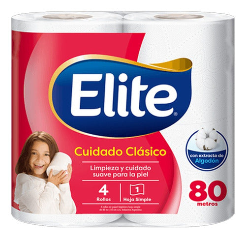 Elite Toilet Paper Classic Care 4 Rolls 80mts ( X 10) 0