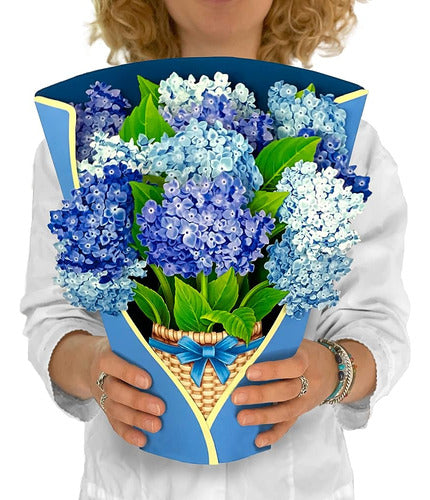 ~? Freshcut Paper Pop Up Cards, Nantucket Hydrangeas, 12 Inc 0