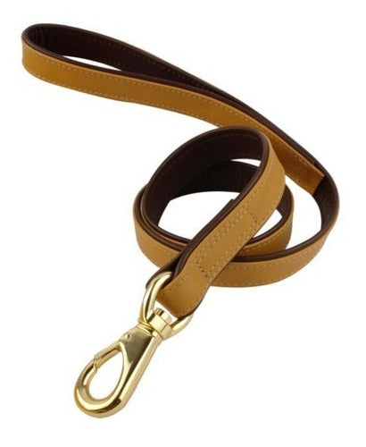 Soft Leather Dog Cat Leash with Padded Handle - 40 Inch 0