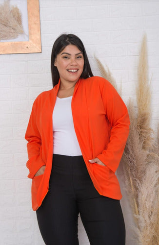 Puerto Avellaneda Plus Size Blazer Crepe Trend Women 0