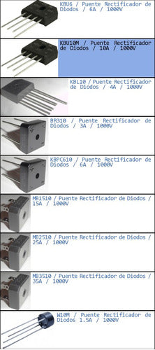 Kbu10m Puente Rectificador De Diodos 10a 1000v 1