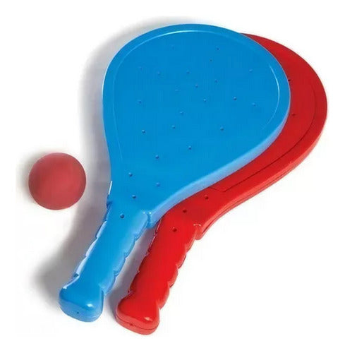 2 Plastic Beach Paddles with Rubber Ball by El Arca Ploppy 199165 0