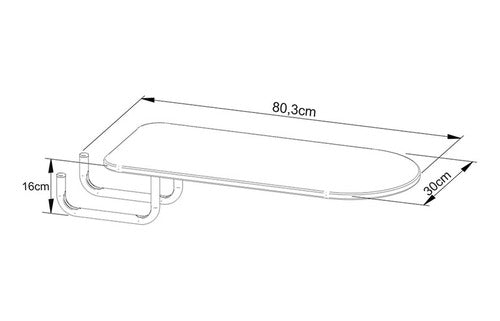 Tábua De Passar Portátil 80,3x16x30 Cm Tecnomobili 2