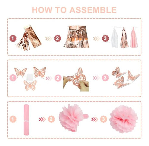 Rose Gold Birthday Party Decorations Kit For Women 3